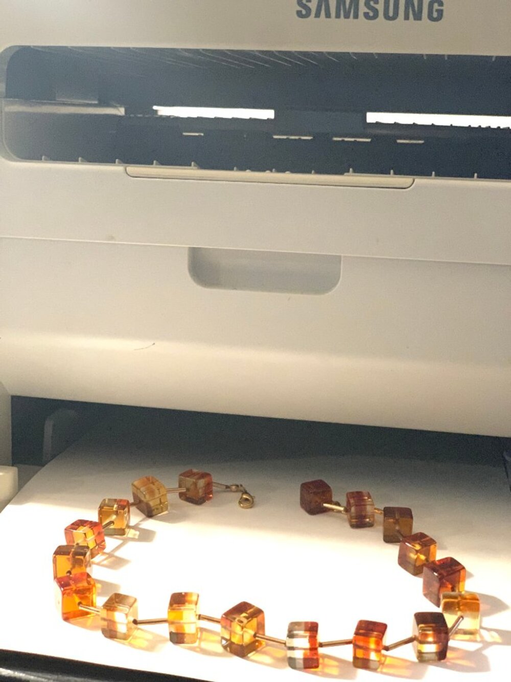 HANDCRAFTED SQUARE-CUT GLASS BEAD CUSTOM NECKLACE